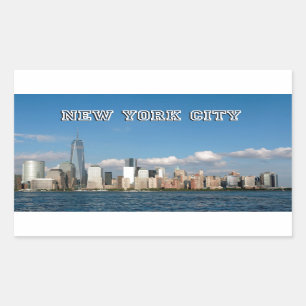 Pegatina Rectangular Manhattan Skyline New York City USA