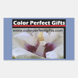 Pegatina Rectangular Manifestación de la rosa blanca