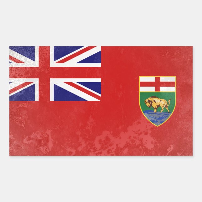 Pegatina Rectangular Manitoba (Anverso)