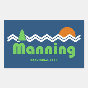 Pegatina Rectangular Manning Provincial Park Retro