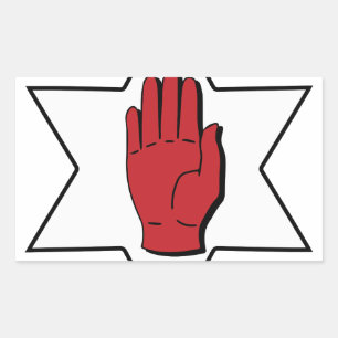 Pegatina Rectangular Mano Roja de Ulster