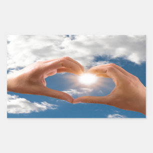 Pegatina Rectangular Manos de amor