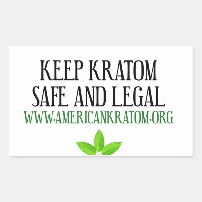 Pegatina Rectangular Mantener a Kratom legal y seguro (Anverso)