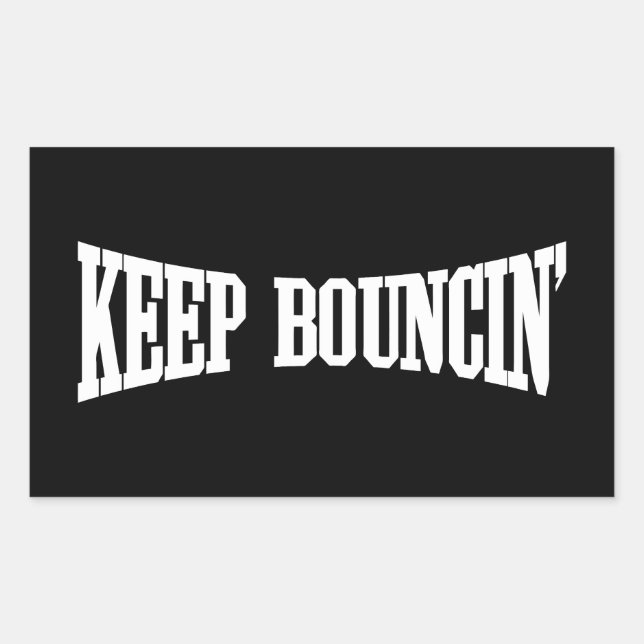 Pegatina Rectangular Mantener Bouncin' (Anverso)