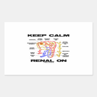 Pegatina Rectangular Mantener La Calma Renal Activada (Nefron Riñón)