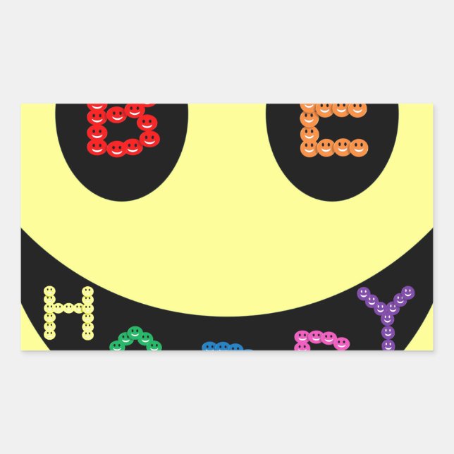 Pegatina Rectangular Mantener la calma sea un destino feliz (Anverso)