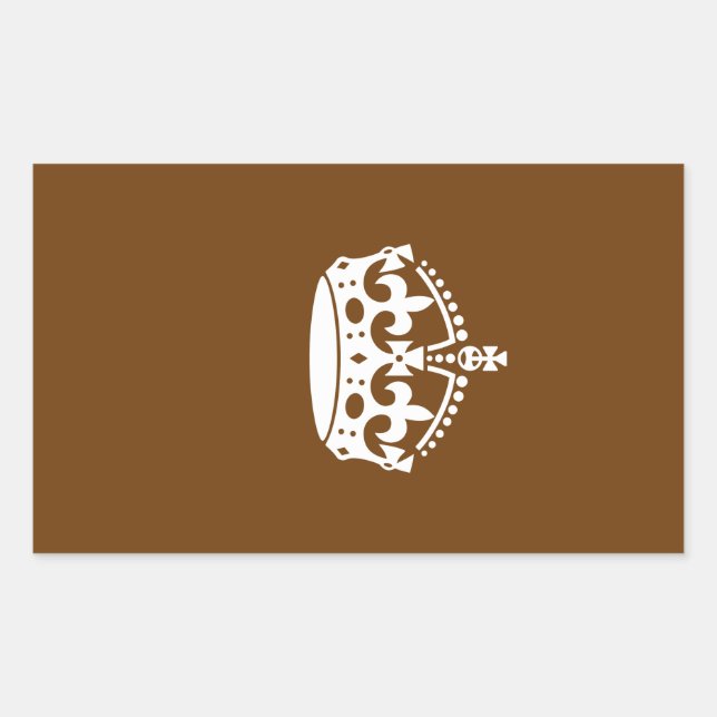 Pegatina Rectangular Mantener la corona tranquila en la decoración marr (Anverso)