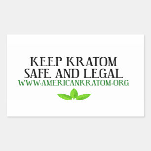 Pegatina Rectangular Mantenga Kratom legal y seguro