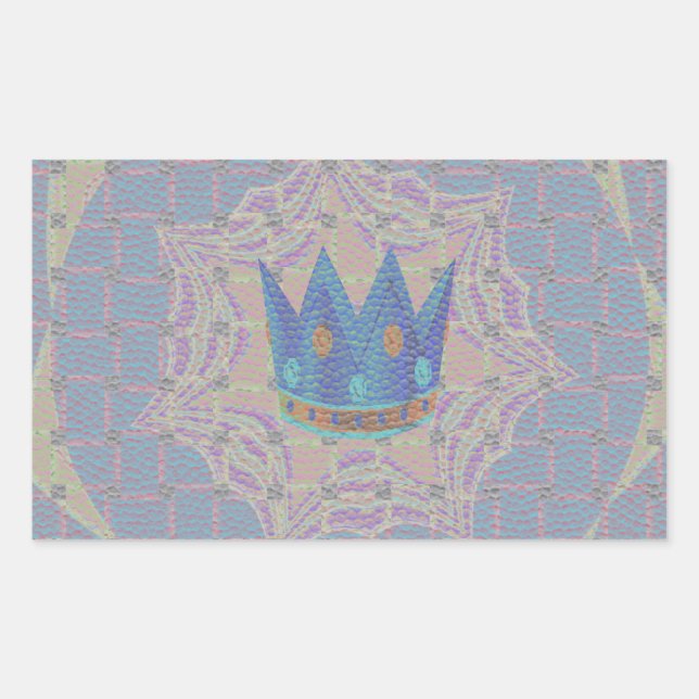 Pegatina Rectangular Manténgalo Simple: Pastel Royal Clarity Pattern Ar (Anverso)