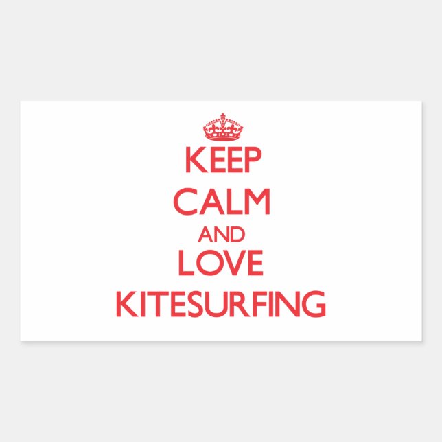 Pegatina Rectangular Mantengan la calma y amen el kitesurf (Anverso)