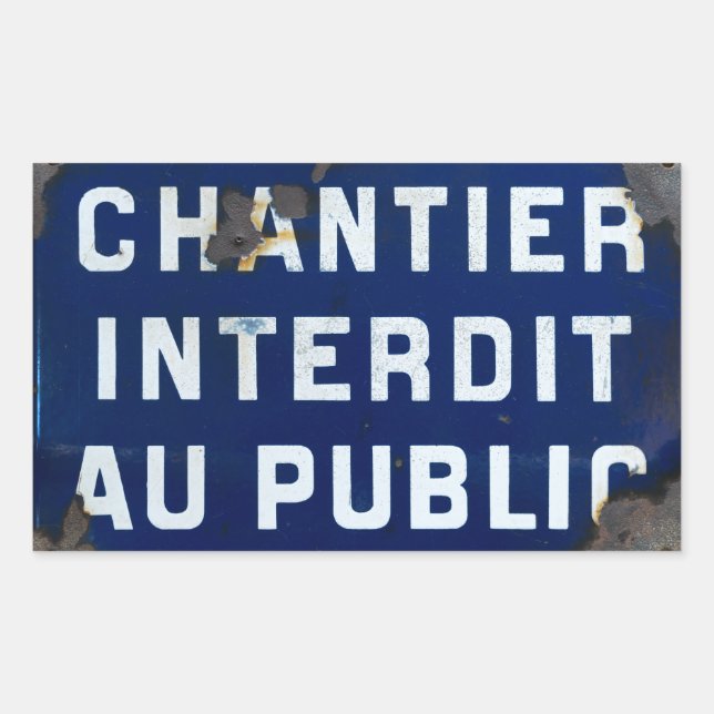 Pegatina Rectangular ¡Mantente Fuera! (Anverso)