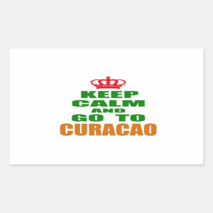 Pegatina Rectangular Mantente tranquilo y ve a Curacao.