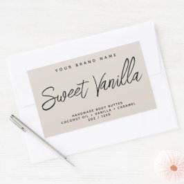 Pegatina Rectangular Mantequilla de cuerpo moderna cosmética simple y e