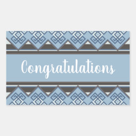 Pegatina Rectangular Manto Andino Azul