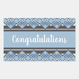 Pegatina Rectangular Manto Andino Azul