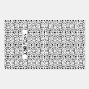 Pegatina Rectangular Mantra del dinero del canto blanco Shreem Brzee