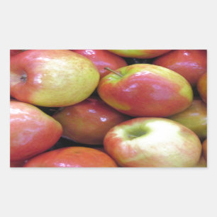 Pegatina Rectangular Manzanas