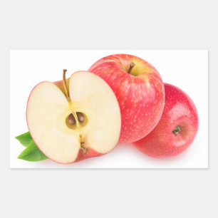 Pegatina Rectangular manzanas rojas