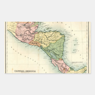 Pegatina Rectangular Mapa antiguo de Centroamérica