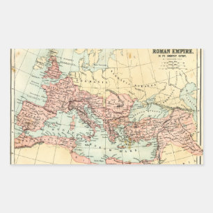 Pegatina Rectangular Mapa antiguo del Imperio Romano