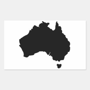 Pegatina Rectangular Mapa de Australia