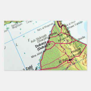 Pegatina Rectangular Mapa de Ciudad de Dubai