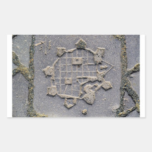 Pegatina Rectangular Mapa de la ciudadela de Timisoara Rumanía paviment