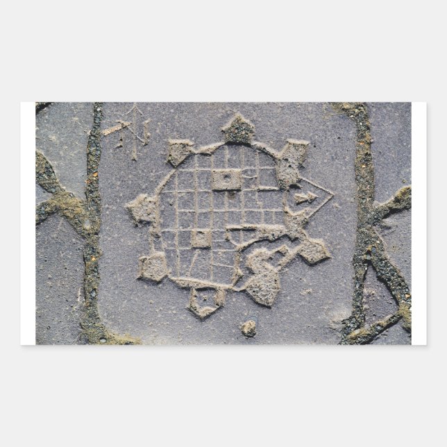 Pegatina Rectangular Mapa de la ciudadela de Timisoara Rumanía paviment (Anverso)