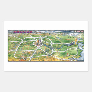 Pegatina Rectangular Mapa de Personalizados de Houston Texas