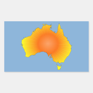 Pegatina Rectangular Mapa de Sunny Australia