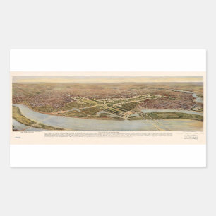 Pegatina Rectangular Mapa definitivo de Washington D.C. (1915)