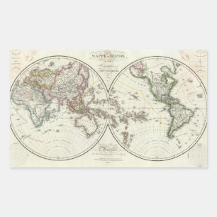 Pegatina Rectangular Mapa del Atlas de París