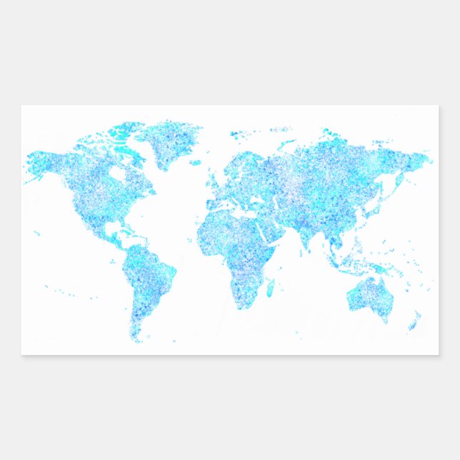 Pegatina Rectangular Mapa del mundo abstracto moderno (Anverso)