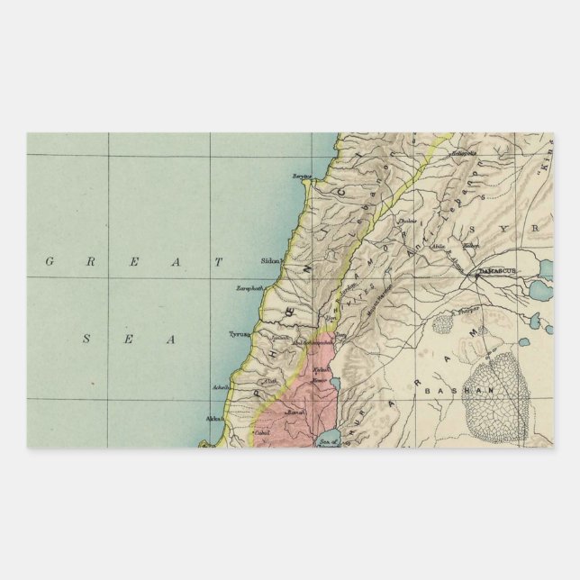 Pegatina Rectangular Mapa encantador de Israel (Anverso)