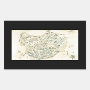 Pegatina Rectangular Mapa etiquetado de Trino