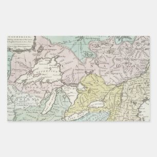 Pegatina Rectangular Mapa exacto de Canadá, 1761