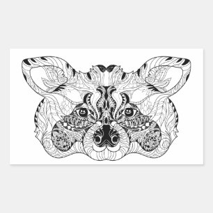 Pegatina Rectangular Mapache inspirado