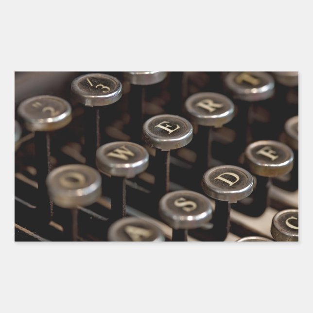 Pegatina Rectangular Máquina de escribir (Anverso)