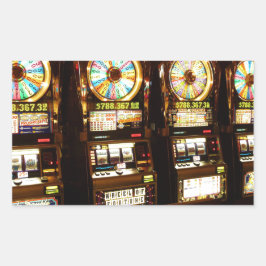 Pegatina Rectangular Máquina de juegos de azar Un Bandido Armado Dinero