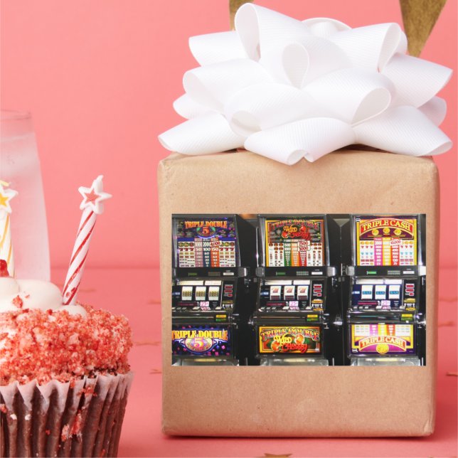 Pegatina Rectangular Máquinas de ensueño - Máquinas tragaperras de la s (Fiesta)