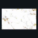 Pegatina Rectangular Marble White Gold Abstract Stone Wedding Favor<br><div class="desc">diseño florenceK</div>