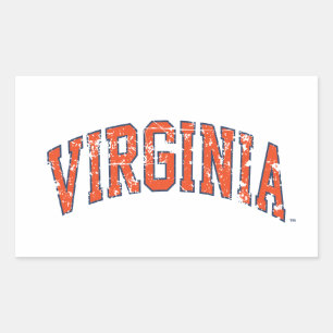 Pegatina Rectangular Marca de Virginia Deteriorada