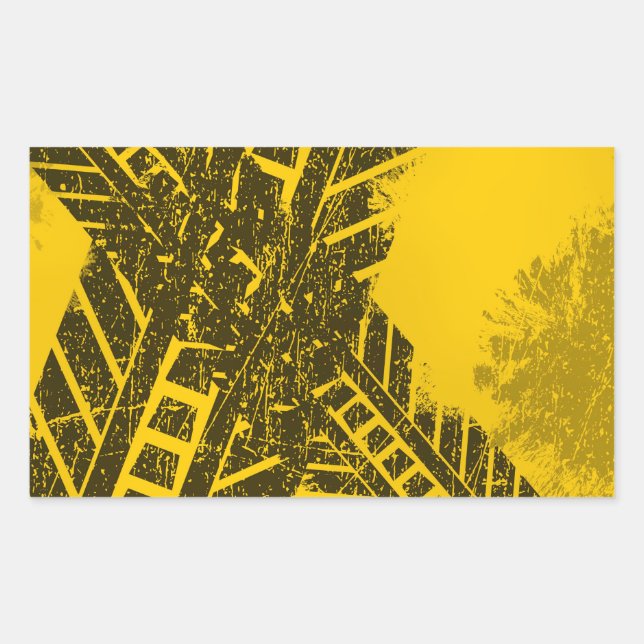 Pegatina Rectangular Marcado de la pista de la pista del neumático negr (Anverso)