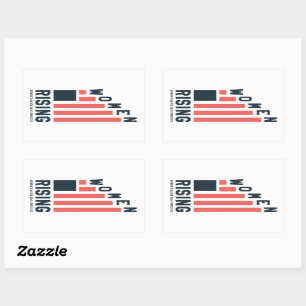 Pegatina Rectangular Marcha Femenina SF - Mujeres en ascenso