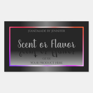 Pegatina Rectangular Marco de arcoiris colorido de las etiquetas de los