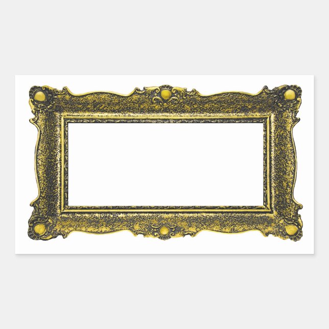 Pegatina Rectangular Marco de imagen antidorado (Anverso)