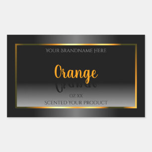 Pegatina Rectangular Marco de Naranja de etiquetas de producto blanco n