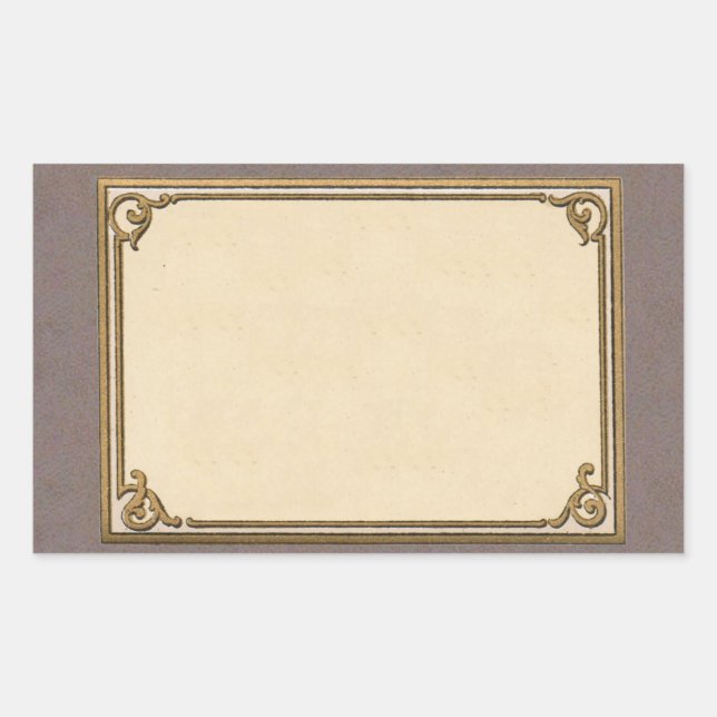 Pegatina Rectangular Marco de principios del siglo XX (Anverso)