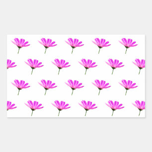 Pegatina Rectangular Margarita Rosa