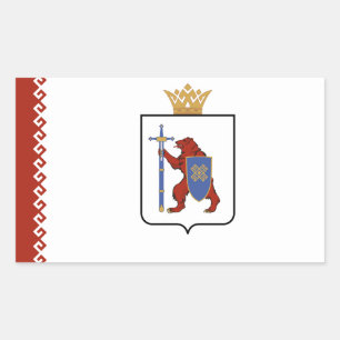 Pegatina Rectangular Mari El Flag